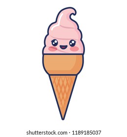 kawaii ice cream icon