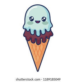 kawaii ice cream icon