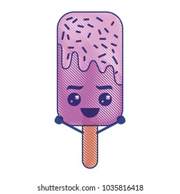 kawaii ice cream stick cartoon character
