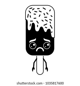 kawaii ice cream stick cartoon character