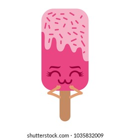 kawaii ice cream stick cartoon character