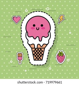 kawaii ice cream sweet cold cute cartoon