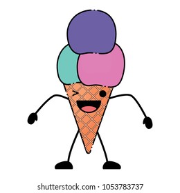 Kawaii ice creams design