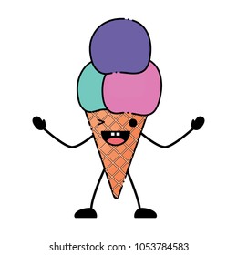 Kawaii ice creams design