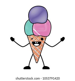 Kawaii ice creams design