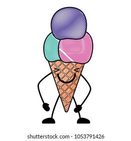 Kawaii ice creams design