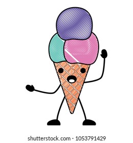 Kawaii ice creams design