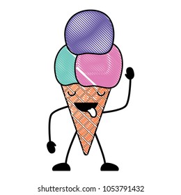 Kawaii ice creams design