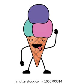 Kawaii ice creams design