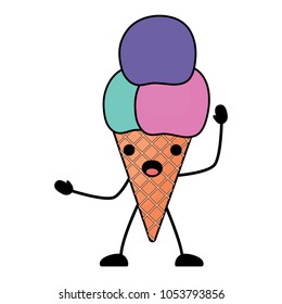 Kawaii ice creams design