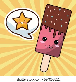 kawaii ice pop bubble speech image