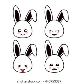 Kawaii icon. Rabbit Cartoon design. Vector graphic