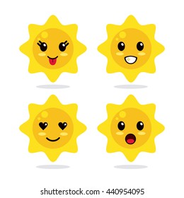Kawaii icon. sun Cartoon design. Vector graphic