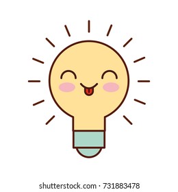 kawaii idea creative bulb graphic cartoon