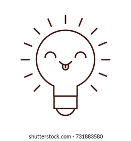 kawaii idea creative bulb graphic cartoon