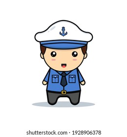 Kawaii illustration Captain vector graphics