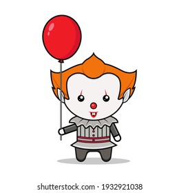 Kawaii illustration clown vector graphics