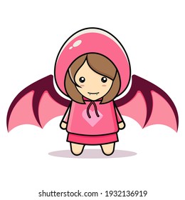 Kawaii illustration cute female vampire vector graphics