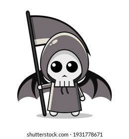 Kawaii illustration grim reaper vector graphics