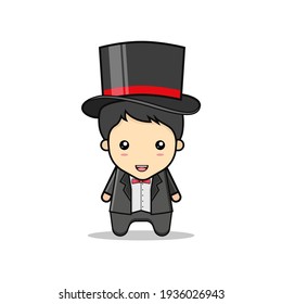 Kawaii illustration kid magician vector graphics