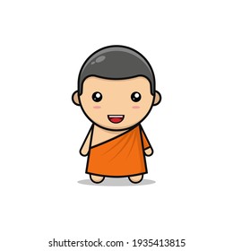 Kawaii illustration monk vector graphics