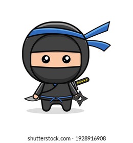 Kawaii Illustration Ninja Vector Graphics Stock Vector (Royalty Free ...