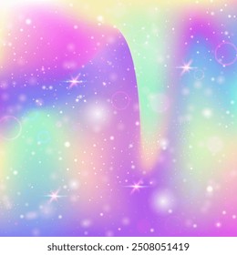 Kawaii Invitation. Purple Fairy Background. Unicorn Gradient. Iridescent Fantasy Mesh. Pink Blurred Pattern. Lilac Galaxy Hologram. Rainbow Texture. Cute Kawaii Invitation.