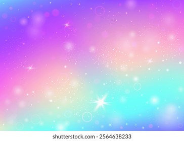 Kawaii Invitation. Purple Magic Pattern. Princess Gradient. Holographic Fantasy Mesh. Pink Sparkles Hologram. Lilac Magical Background. Girl Backdrop. Dream Kawaii Invitation.