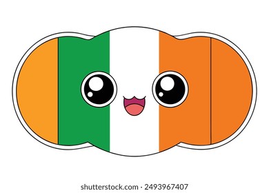 Kawaii Irish Flag - Adorable and Cute St. Patrick's Day Design