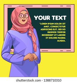 kawaii islamic woman character cartoon 