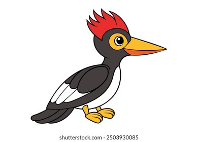 Kawaii Ivory-billed Woodpecker Vector Illustration Clipart