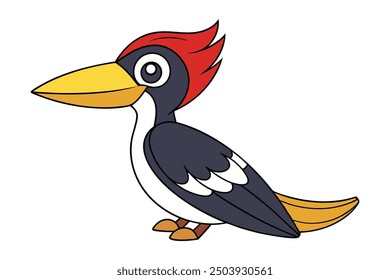 Kawaii Ivory-billed Woodpecker Vector Illustration Clipart