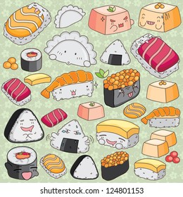 Kawaii japanese cuisine clip art