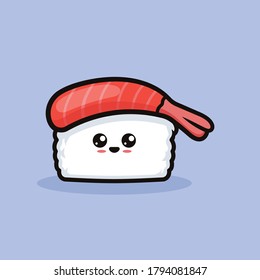 Kawaii Japanese cute sushi mascot design illustration