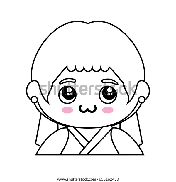 Kawaii Japanese Girl Icon Stock Vector Royalty Free 658162450 Shutterstock