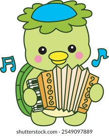 Kawaii japanese mythology Kappa sticker cute.
Cute kappa mascot ghost japanese. Kappa playing an accordion