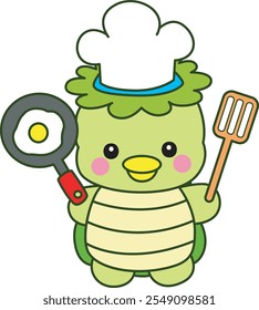 Kawaii japanese mythology Kappa sticker cute.
Cute kappa mascot ghost japanese. Kappa is a chef and bring a spatula