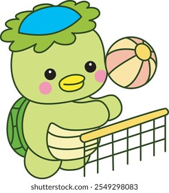 Kawaii japanese mythology Kappa sticker cute.
Cute kappa mascot ghost japanese. Kappa playing a volley ball