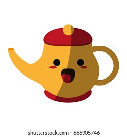 kawaii kettle or teapot icon image 