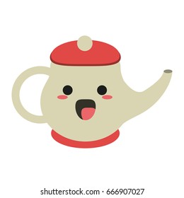 kawaii kettle or teapot icon image 