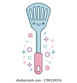 kawaii kitchen spatula icon cartoon illustration isolated on white background