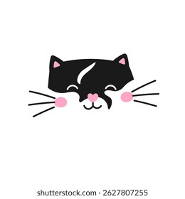 Kawaii kittens face. Cute vector for clip art, printable stickers, and digital pet illustrations