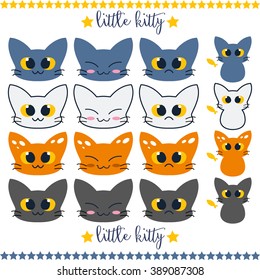 KAWAII kitty Vector Set