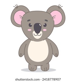 Kawaii koala bear. Cute animal cartoon style character