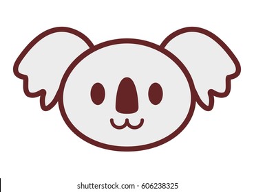 kawaii koala icon over white background. vector illustration