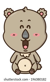 kawaii koala. Vector illustration of happy cartoon koala
