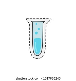 Kawaii laboratory glassware. Cute hand drawn colored vector illustration.