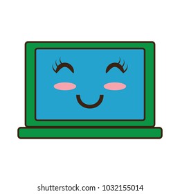 kawaii laptop computer icon