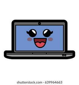 kawaii laptop computer icon