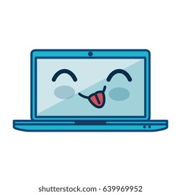 kawaii laptop computer icon